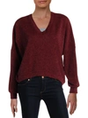 BAND OF GYPSIES MAYA WOMENS KNIT PULLOVER V-NECK SWEATER