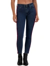 JUST BLACK WOMENS HIGH RISE CONTRAST TRIM SKINNY JEANS