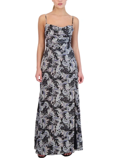 Laundry By Shelli Segal Womens Paisley Maxi Cocktail And Party Dress In Grey