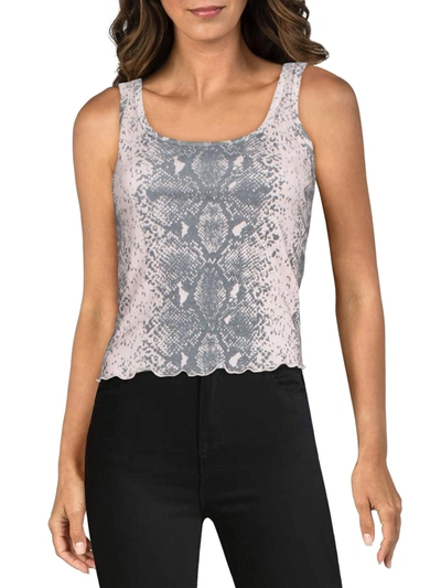 Wildfox Delta Womens Ribbed Knit Snake Print Tank Top In Pink