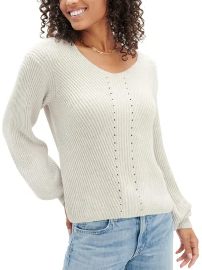 Splendid Jaylynn Womens Silk Blend V-neck Pullover Sweater In Grey