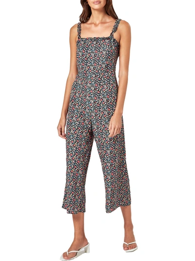 Charlie Holiday Mason Womens Floral Sleeveless Jumpsuit In Black