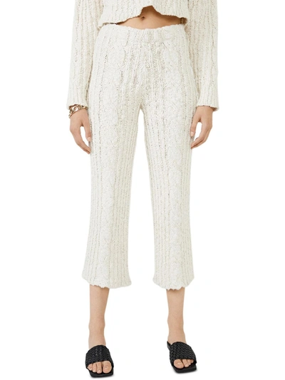 Bardot Womens Sweater Knit Cropped Pants In White