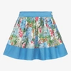 Patachou Girls Blue Liberty Print Skirt In Blue