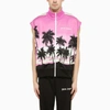 Palm Angels Sunset-print Striped Track Gilet In Purple