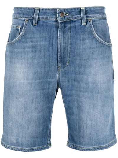 Dondup Logo-plaque Mid-rise Shorts In Blue