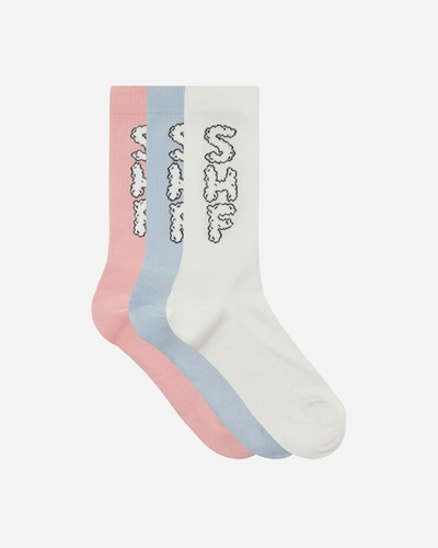 Sky High Farm 3 Pack Cloud Logo Sock In Multicolor