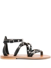 Kjacques Epicure Calf-leather Sandals In Black