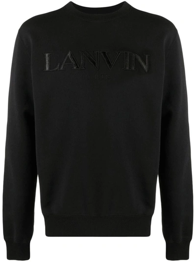 Lanvin Logo-embroidered Sweatshirt In Black