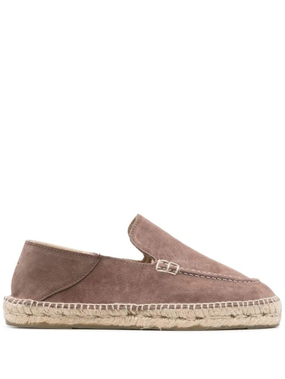 Manebi Suede Leather Espadrilles In Brown