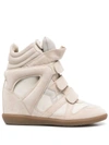 Isabel Marant 80mm Bekett Touch-strap Sneakers In Nude &amp; Neutrals