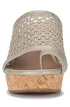 Baretraps Flossey Platform Slide Wedge Sandals In Champagne