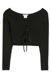 Alice And Olivia Sharee Cropped Pullover In Black