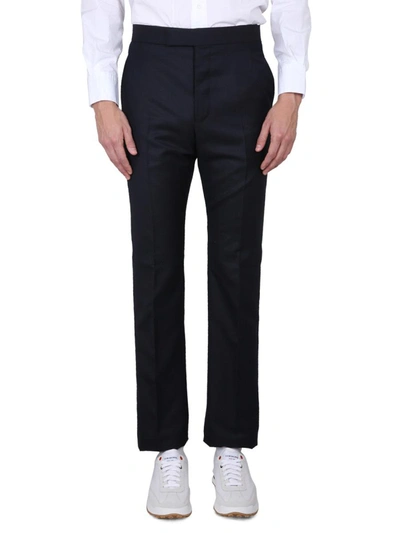 Thom Browne Classic Side Tab Wool Pants In Blue