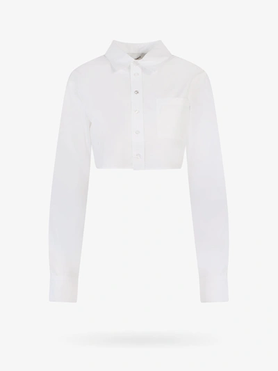 Coperni Cropped Cotton-poplin Shirt In White