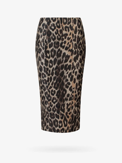 Balmain Leopard Jacquard Midi Pencil Skirt In Natural Print