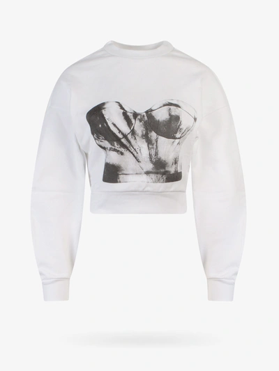 Alexander Mcqueen Printed Sweatshirt In White
