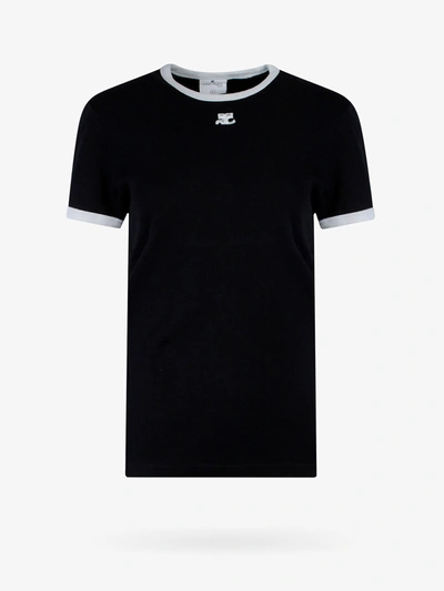 Courrèges Logo-print Detail T-shirt In Black