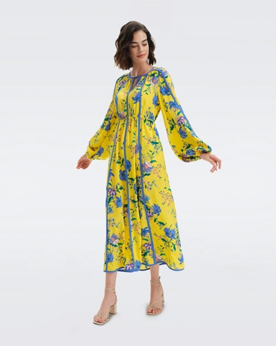 dvf yellow maxi dress Diane von Furstenberg Snake-print Maxi Dress