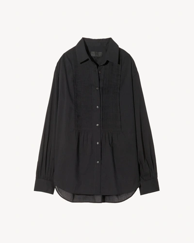 Nili Lotan Daniel Voile Tuxedo Shirt In Black