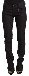 Costume National Black Mid Waist Cotton Denim Skinny Jeans In Black