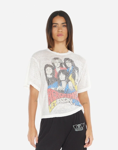 Lauren Moshi Linnea Vintage Aerosmith In Milk Burnout