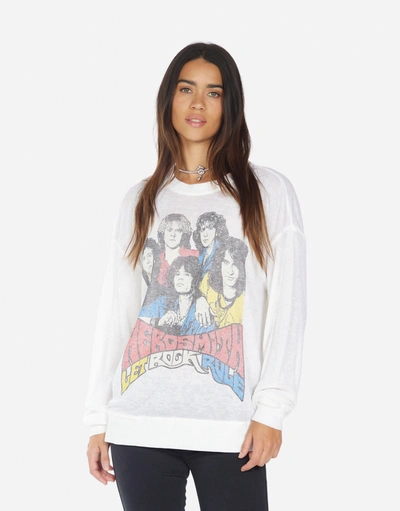 Lauren Moshi Zeta Vintage Aerosmith In Milk Burnout