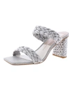 Dolce Vita Paily Raffia Heeled Sandal In Silver