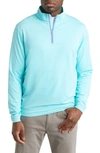 Peter Millar Men's Perth Melange Performance Quarter-zip Sweater In Radiant Blue