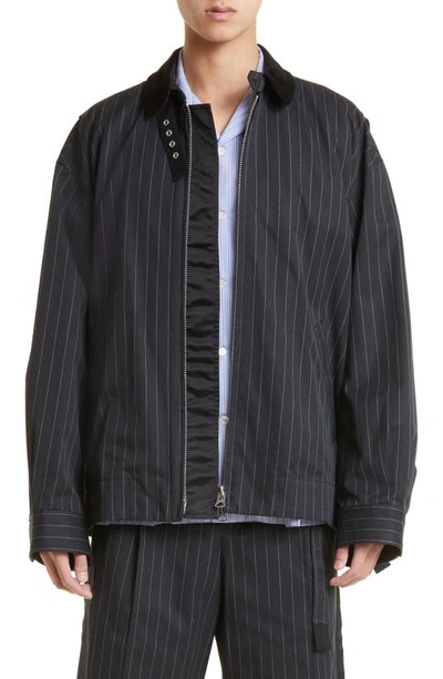 Sacai Navy Pinstriped Jacket