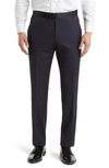 Hugo Boss Genius Virgin Wool Tux Pants In Navy
