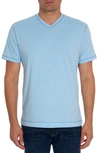 ROBERT GRAHAM EASTWOOD V-NECK COTTON BLEND T-SHIRT