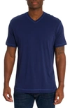 ROBERT GRAHAM EASTWOOD V-NECK COTTON BLEND T-SHIRT