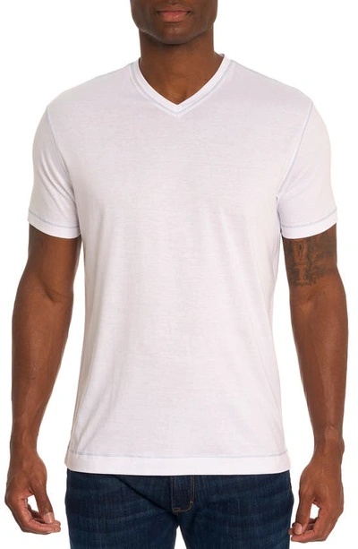 ROBERT GRAHAM EASTWOOD V-NECK COTTON BLEND T-SHIRT