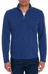 Robert Graham Speilberg Thermal Knit Quarter Zip Pullover In Navy