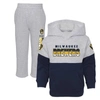 OUTERSTUFF TODDLER NAVY/HEATHER GRAY MILWAUKEE BREWERS TWO-PIECE PLAYMAKER SET