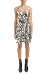 PACO RABANNE V-NECK PAILLETTE MINIDRESS