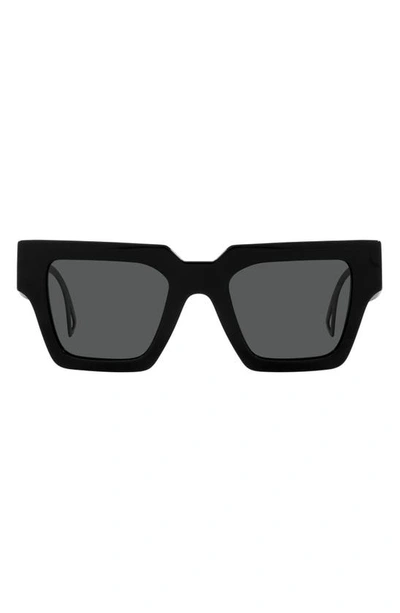 Versace Logo-embossed Square-frame Sunglasses In Black