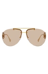 Versace 63mm Aviator Sunglasses In Light Brown