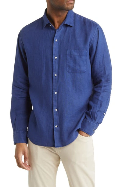 Peter Millar Coastal Garment Dyed Linen Button-up Shirt In Multi