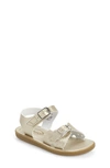 Footmates Eco-ariel Waterproof Sandal In Soft Gold Micro