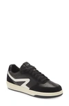 Rag & Bone Retro Mixed Leather Runner Sneakers In Blk/ Wht