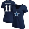 Fanatics Micah Parsons Navy Dallas Cowboys Plus Size Fair Catch Name & Number V-neck T-shirt In Navy