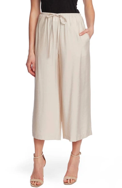Vince Camuto Drawstring Rumpled Culottes In Cool Beige