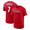 Nike Men's  Trea Turner Red Philadelphia Phillies 2023 Name And Number T-shirt In Red