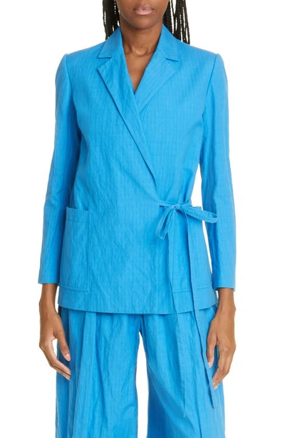 Jason Wu Side-tie Wrap Blazer In Blue