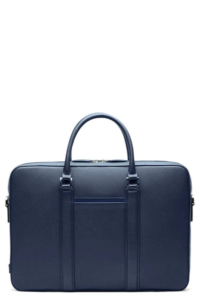 Maverick & Co. Manhattan Monochrome Leather Briefcase In Navy