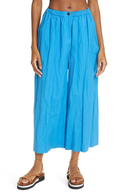 Jason Wu Wide Leg Cotton Blend Culottes In Blue