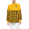 FANATICS FANATICS BRANDED GOLD PITTSBURGH PENGUINS BUFFALO CHECK LONG SLEEVE T-SHIRT