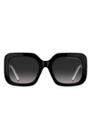 Marc Jacobs 53mm Gradient Square Sunglasses In Black White Grey